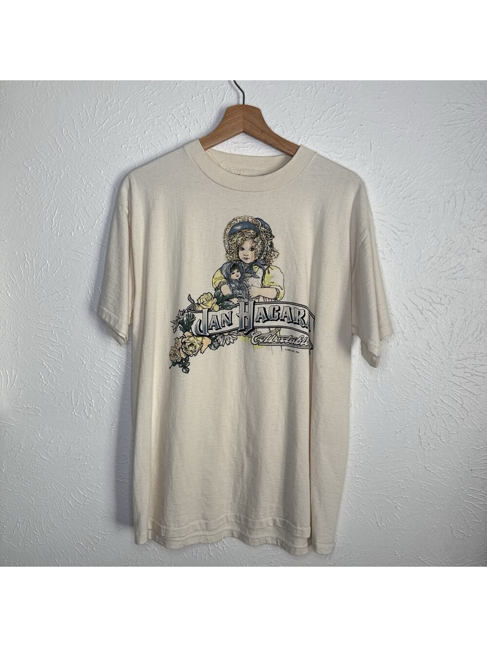 Vintage 90s Jan Hagara Collectibles T-Shirt Size L Single Stitch USA Made